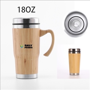 18OZ Stainless Steel Bamboo Shell Handle Coffee Cup